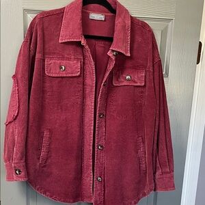 Sanctuary Women's Corduroy Shacket - Raspberry